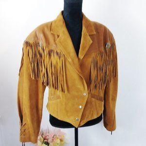 Vintage Western Express leather jacket corset back size L